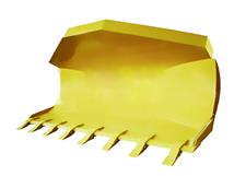 side discharge loader bucket