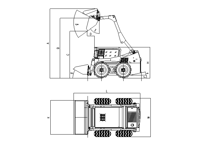 skip steer loader GN850（push sand in shipyard） technical parameters