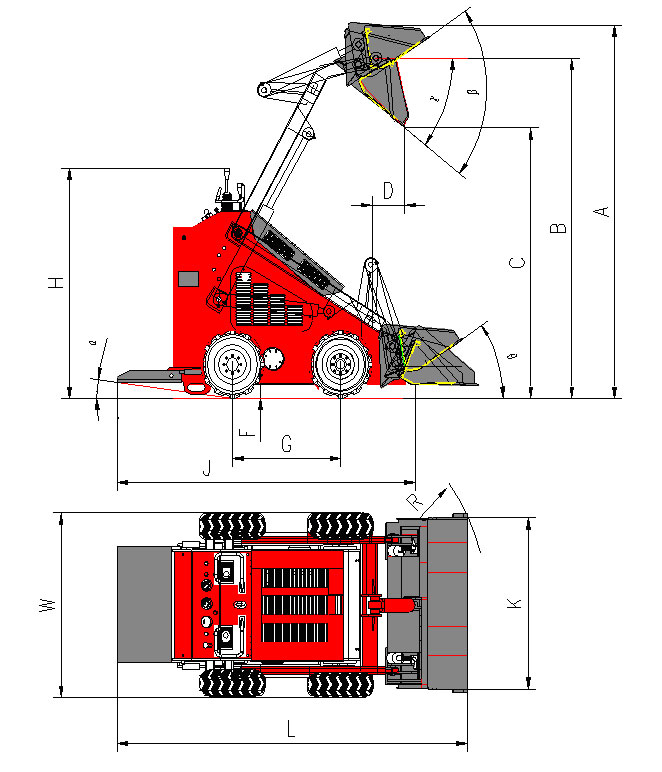 small skid loader GN380 parameter