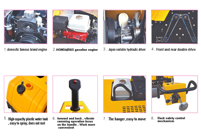 0.595 ton GNYL32 walk type double wheel  road roller