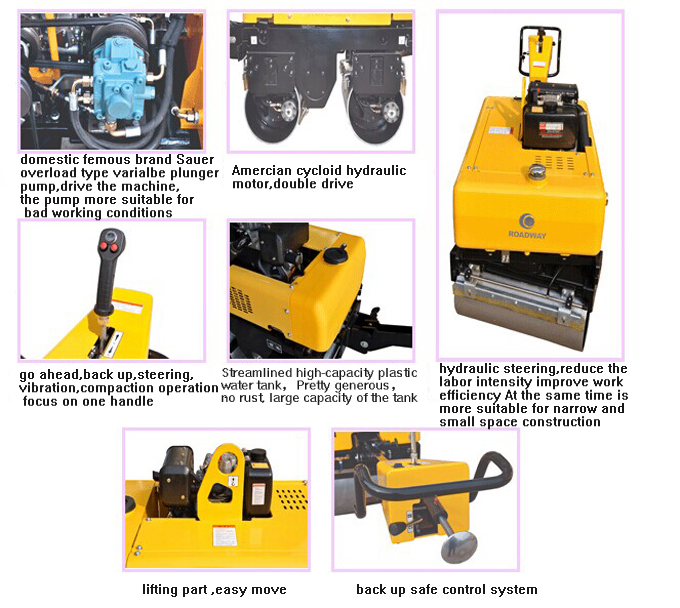 0.84 ton GNYL34B walk type double wheel road roller