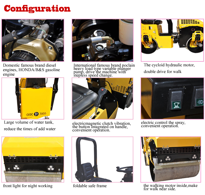 0.95 ton wolwa GNYL42B driving road roller