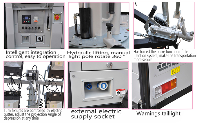 GNZM61C hydraulic lift trailer type lighting tower