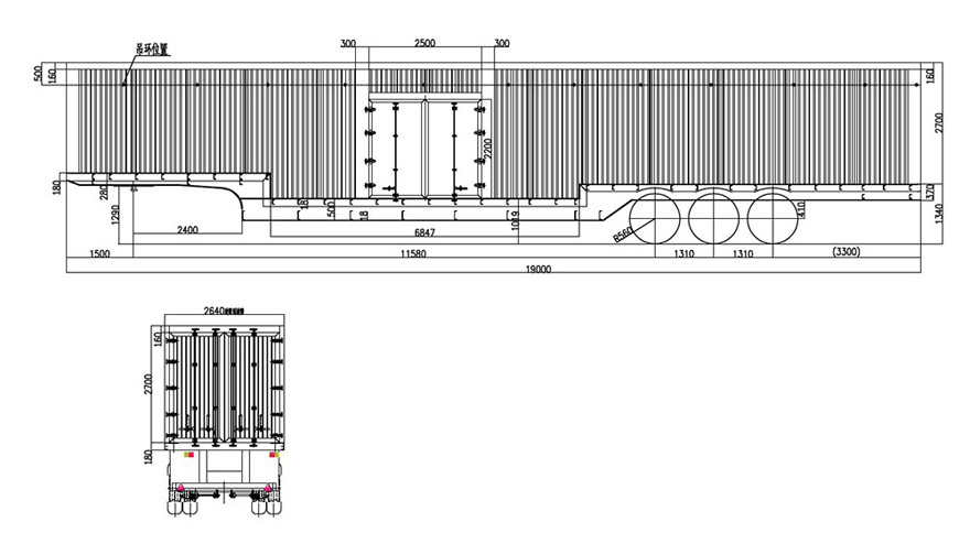 Box semi trailer