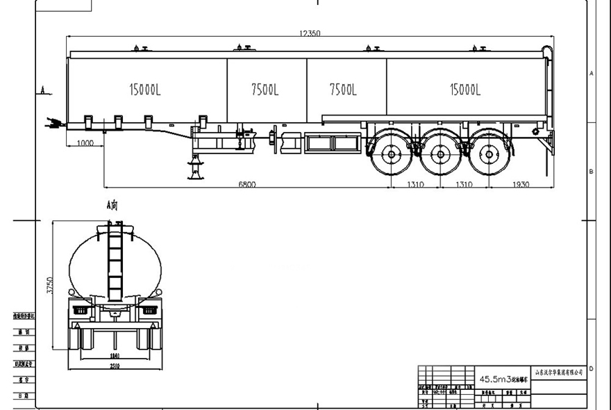 Fuel tank semi trailer