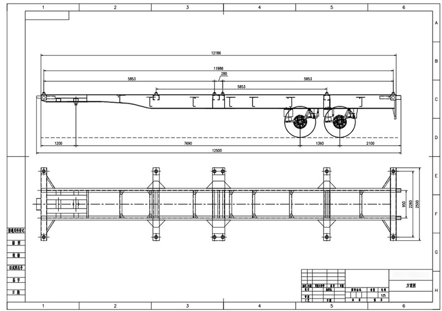 Skeleton semi trailer