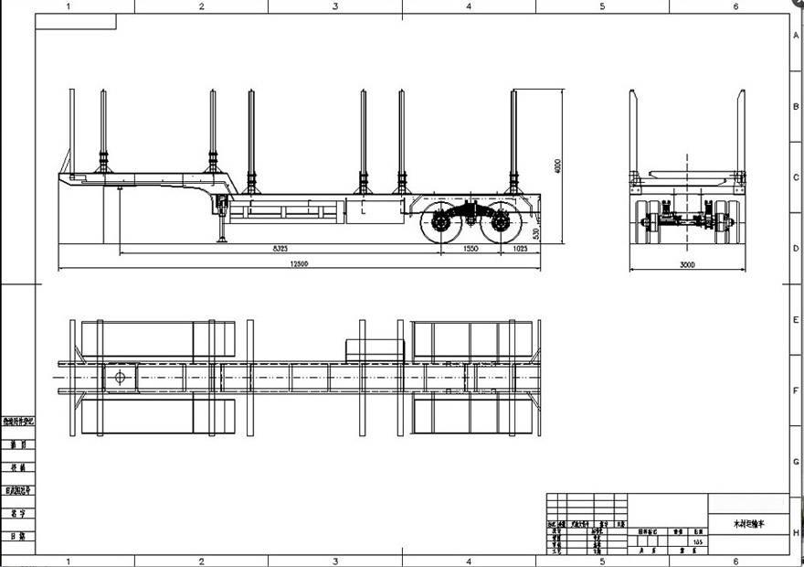 Timber transport semi trailer